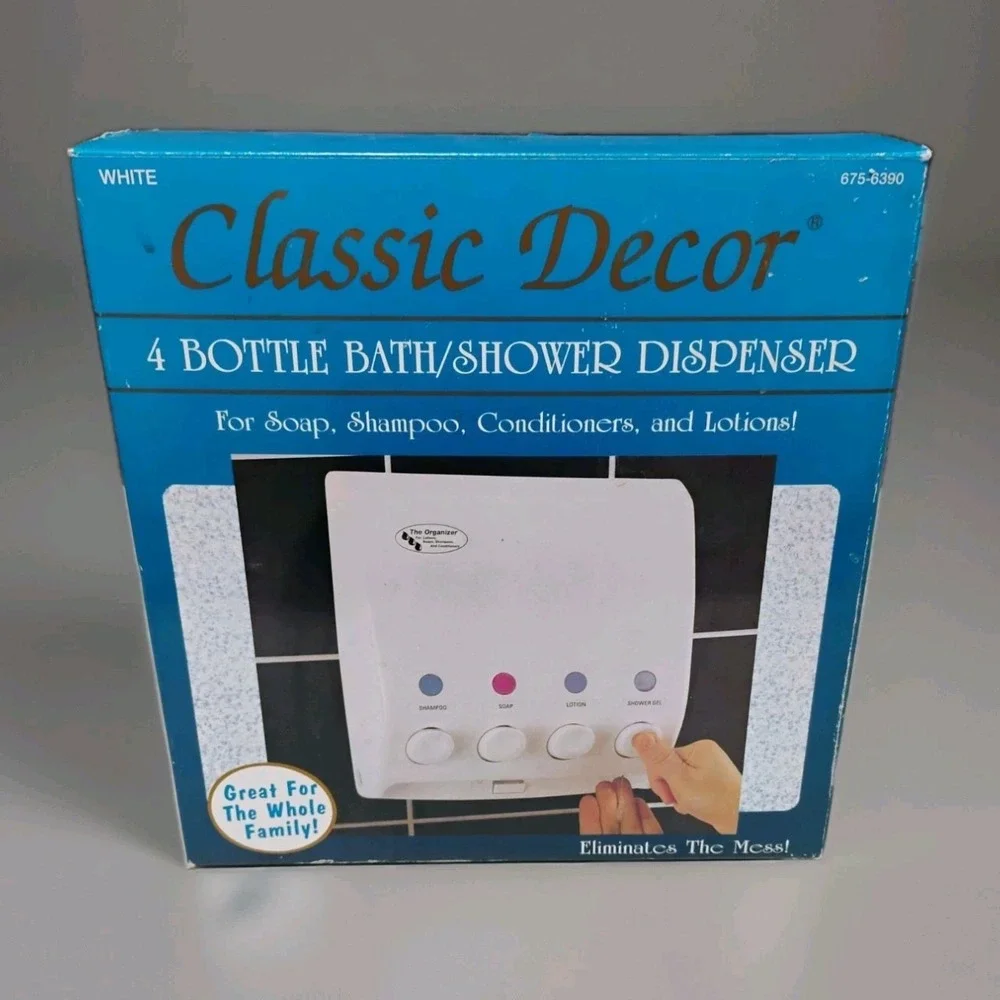 VTG Classic Decor Soap Shampoo 4 Bottle Dispenser‎ NIB